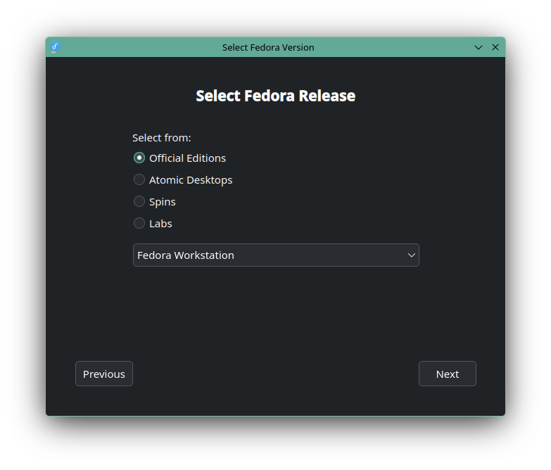 Select Fedora Release